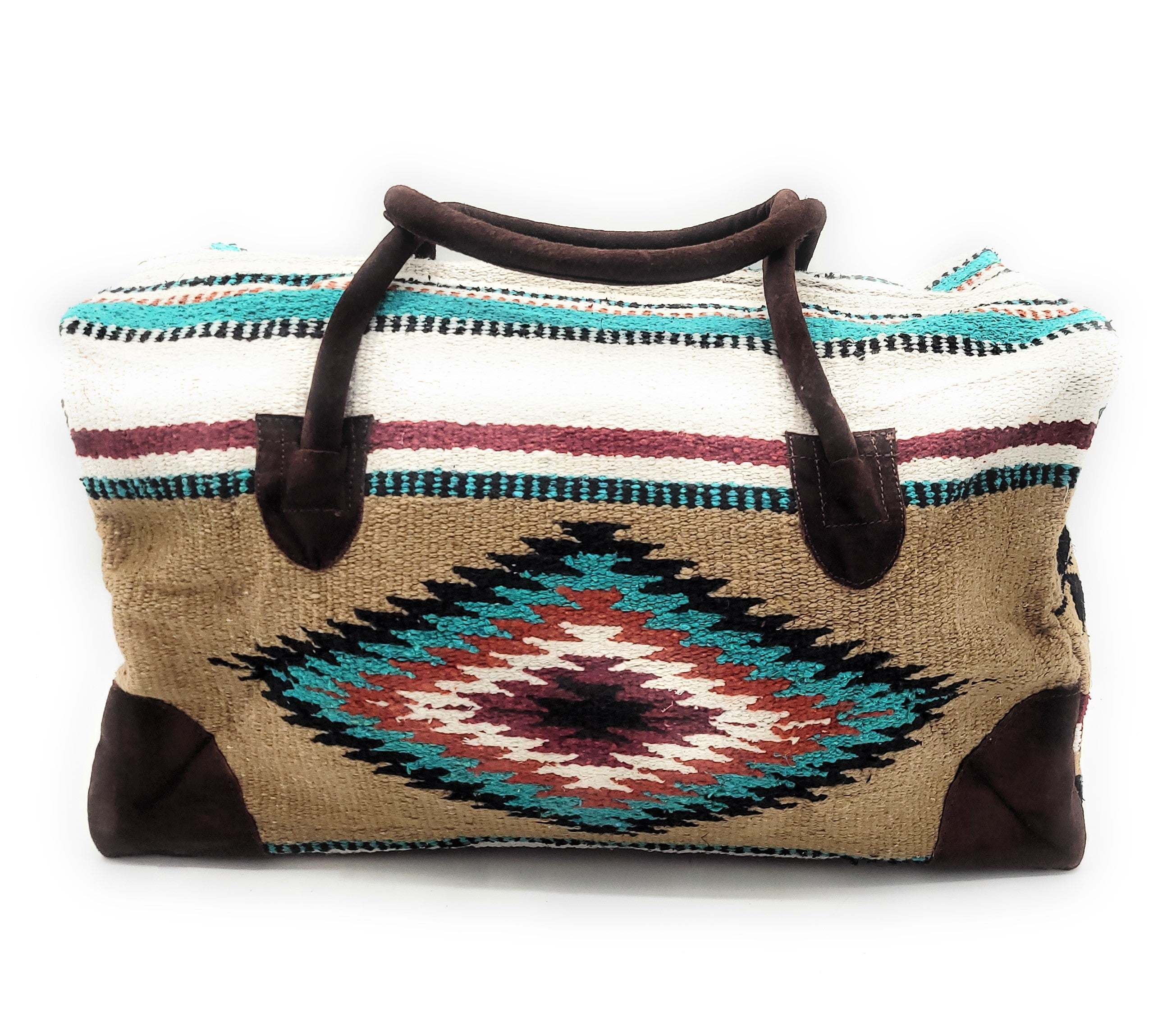 Bundle Deal-The Diego Go West Gift Bundle - Set Of 2- Weekender Bag + Wood Flower Teal Earrings - Ranch Junkie Mercantile LLC